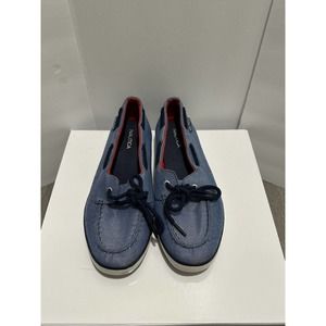 Nautica Pinecrest Womens Blue Chambray Boat Shoes Loafers Size 9.5 Eu 41